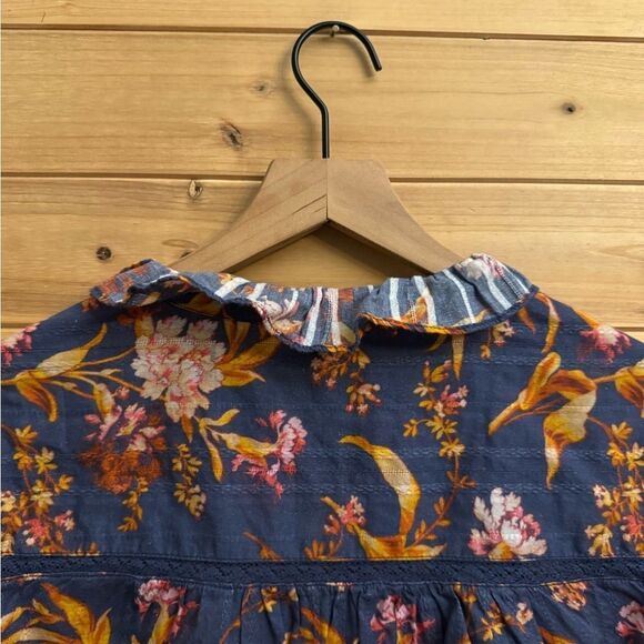 Sundance Size Small Dark Romantic Floral Ruffle Peasant V Neck Blouse - Picture 8 of 14